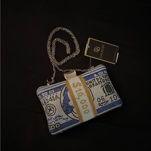 Galeesa Beaded Money Clutch with Chain